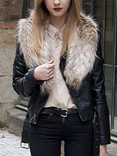 Load image into Gallery viewer, Autumn and Winter Fashion Fur Collar Leather Jacket
