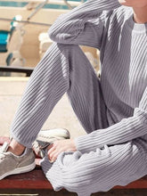 Load image into Gallery viewer, Casual Fashion Comfortable Vertical Knit Solid Color Ladies Suit
