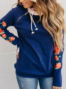 Autumn and Winter Fashion Print Hooded Pullover