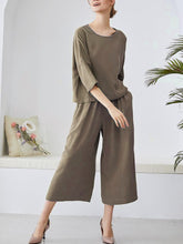 Load image into Gallery viewer, Women's Soft Linen Casual Wide-Leg Pants Suit
