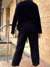Load image into Gallery viewer, Casual Lady's Top and Loose Straight-leg Pants Suit
