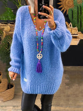 Load image into Gallery viewer, Chunky Knit Crew Neck Sweater Women's Tops
