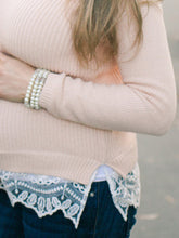 Load image into Gallery viewer, Maternity Casual Round Neck Pure Color Lace Knit Top
