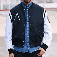 Load image into Gallery viewer, Casual Loose Fake Two-Piece Color Matching Men's Baseball Coat
