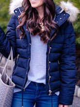 Load image into Gallery viewer, Fashion Fur Collar Zipper Padded Jacket
