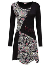 Load image into Gallery viewer, Women's  Long Sleeve Print Button Casual Dress
