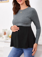 Load image into Gallery viewer, Comfortable Two-Color Nursing Top For Pregnant Women
