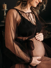 Load image into Gallery viewer, Sexy Black Tulle Maternity Photography Dress
