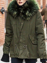 Load image into Gallery viewer, Fashion Fur Collar Plus Velvet Ladies Winter Coat
