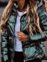 Load image into Gallery viewer, Fashionable Warm Hooded Ladies Cotton Jacket
