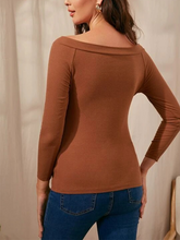 Load image into Gallery viewer, Maternity Button Front Off Shoulder Top
