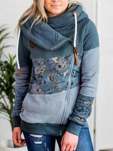 Load image into Gallery viewer, Blended Side Zipper Printing Women's Coat
