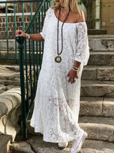 Load image into Gallery viewer, Strapless Long Lace Holiday Women's Dress
