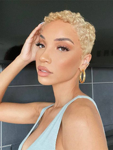 Load image into Gallery viewer, Blonde Curly Hair Trendy Fashion Wig

