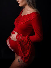 Load image into Gallery viewer, Lace Trumpet Long Sleeve Maternity Bodysuits
