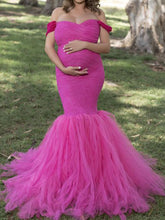 Load image into Gallery viewer, Fashion And Sexy Off-shoulder Mermaid Photo Dress for Pregnant Women
