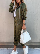 Load image into Gallery viewer, Fashion Hooded Solid Color Casual Suit
