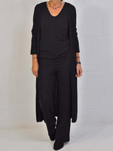 Load image into Gallery viewer, Fashion Solid Color Casual Long Coat Three-piece Suit
