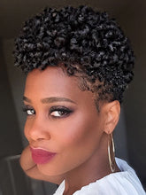 Load image into Gallery viewer, Black Fluffy Fashion Chemical Fiber Short Curly Wig
