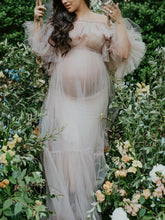 Load image into Gallery viewer, Maternity Sexy Strapless Tulle Photography Gown
