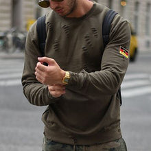 Load image into Gallery viewer, Fashion Distressed Round Neck Men's Top
