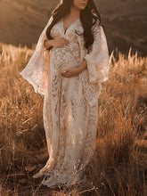 Load image into Gallery viewer, Maternity Sexy V-Neck Lace Photography Dress

