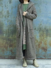 Load image into Gallery viewer, Grey Single-Breasted Hooded Women's Coats
