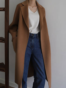 Autumn and Winter Casual Soft Lapel Long Coat