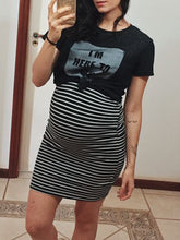 Load image into Gallery viewer, Fashion Striped Round Neck Maternity Dress
