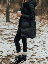 Load image into Gallery viewer, Mid-length Warm Hooded Down Jacket
