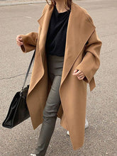 Load image into Gallery viewer, Casual Fashion Soft Ladies Lapel Long Coat
