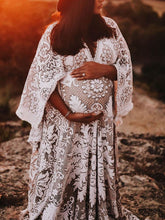Load image into Gallery viewer, Maternity Wear Sexy V-Neck Lace Sheer Tulle Photography Dress
