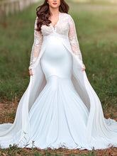 Load image into Gallery viewer, Lace Temperament Simple And Big Posing Photos Maternity Dress

