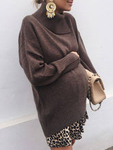 Load image into Gallery viewer, High Neck Knitted Casual Maternity Sweater
