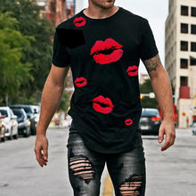 Load image into Gallery viewer, Casual Lips Printed Cotton Men's Tops
