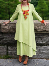 Load image into Gallery viewer, Long-Sleeved Cotton Home Women's Dress
