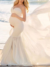 Load image into Gallery viewer, Solid Color Swing Net Photo Maternity Dress
