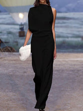 Load image into Gallery viewer, Fashion Oblique Shoulder Folds Women's Jumpsuit
