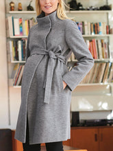 Load image into Gallery viewer, Gray Wrap-Up Lace-Up Maternity Coats
