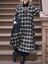 Load image into Gallery viewer, Colorblock Check Print Pocket Women's Dress
