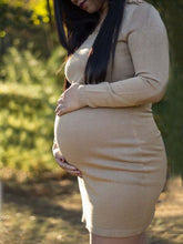 Load image into Gallery viewer, Casual Round Neck Solid Color Slim Knitted Dress For Pregnant Women
