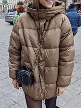 Load image into Gallery viewer, Fashion High Neck Hooded Cotton Jacket
