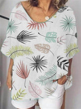 Load image into Gallery viewer, Women's Casual Leaf Print Short Suit
