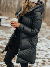 Load image into Gallery viewer, Mid-length Warm Hooded Down Jacket
