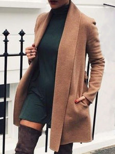 Autumn and Winter Fashion Soft Ladies Woolen Coat