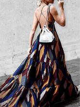 Load image into Gallery viewer, Geometric Print Open Back Sexy Dress
