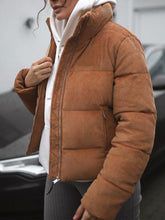Load image into Gallery viewer, Short Cotton Jacket with Warm Stand Collar
