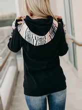 Load image into Gallery viewer, Colorblock Ethnic Sports Hood Women's Tops
