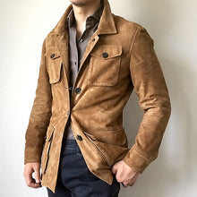 Load image into Gallery viewer, Fall/winter Men's Lapel Suede Multi-pocket Jacket
