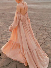 Load image into Gallery viewer, Charming Ruffled Nude Back Pleated Dress
